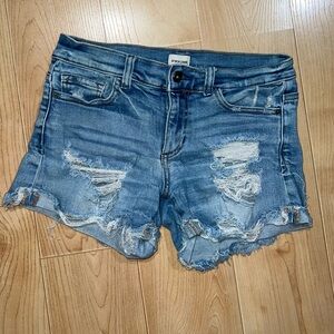 Sneak Peek Distressed Blue Jean Shorts